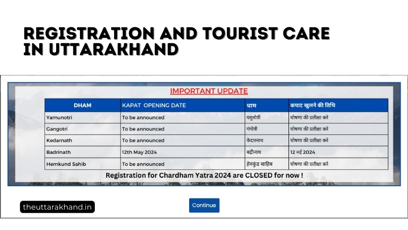 Registration and Tourist Care in Uttarakhand